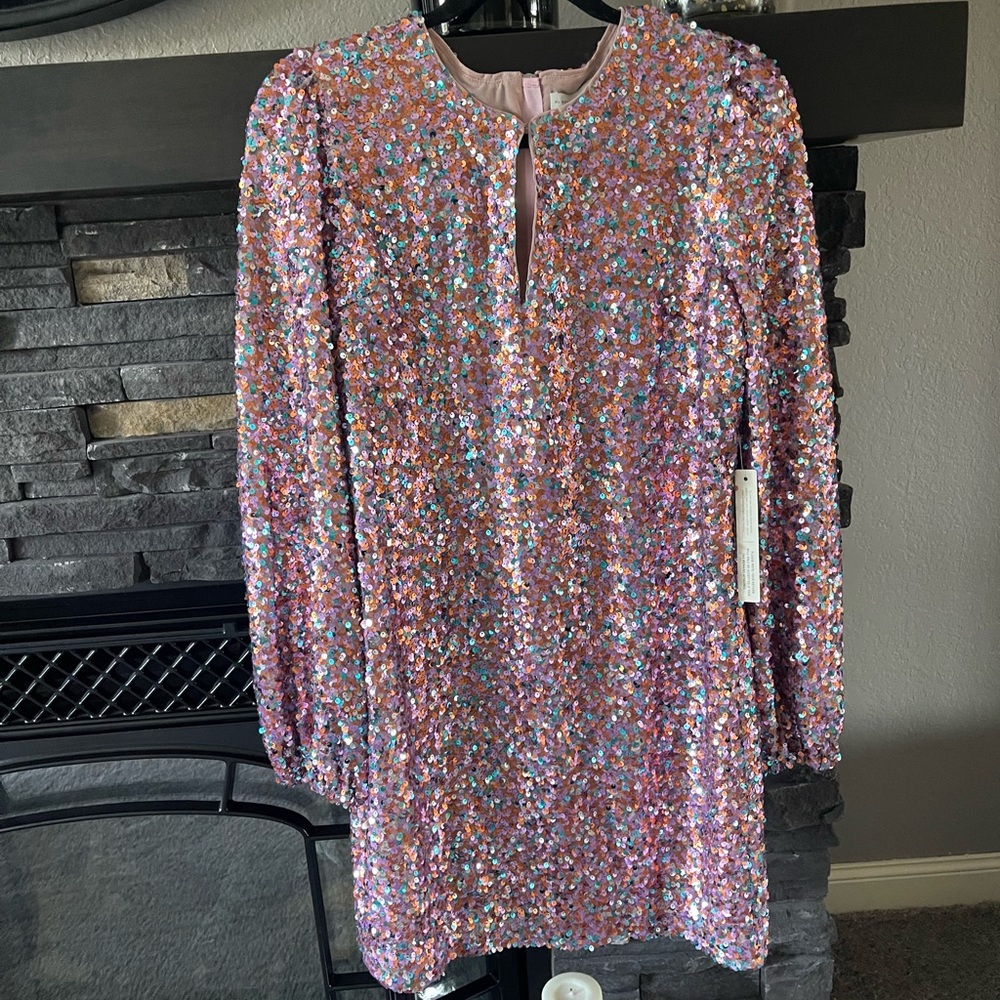Womens Anthro Monique Lhuillier Dress Size 8 Fully lined gorgeous sequins BNWT